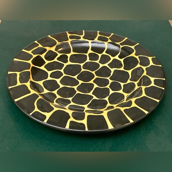 1996 Vintage Laurie Gates Safari Animal Print Giraffe Salad Plate - Picture 13 of 13